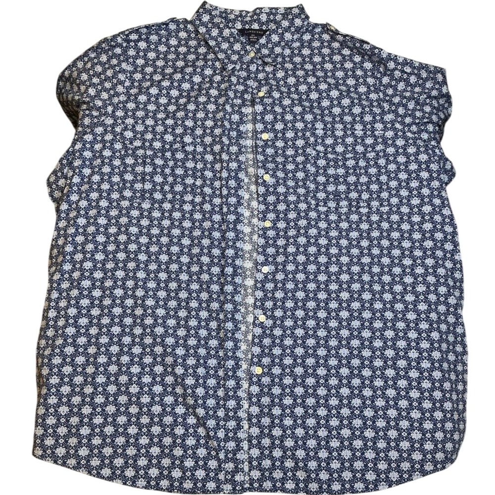 Lands' End Floral‎ Print Button Down Shirt - Relaxed Fit - Plus Size 24W-26W 3XL